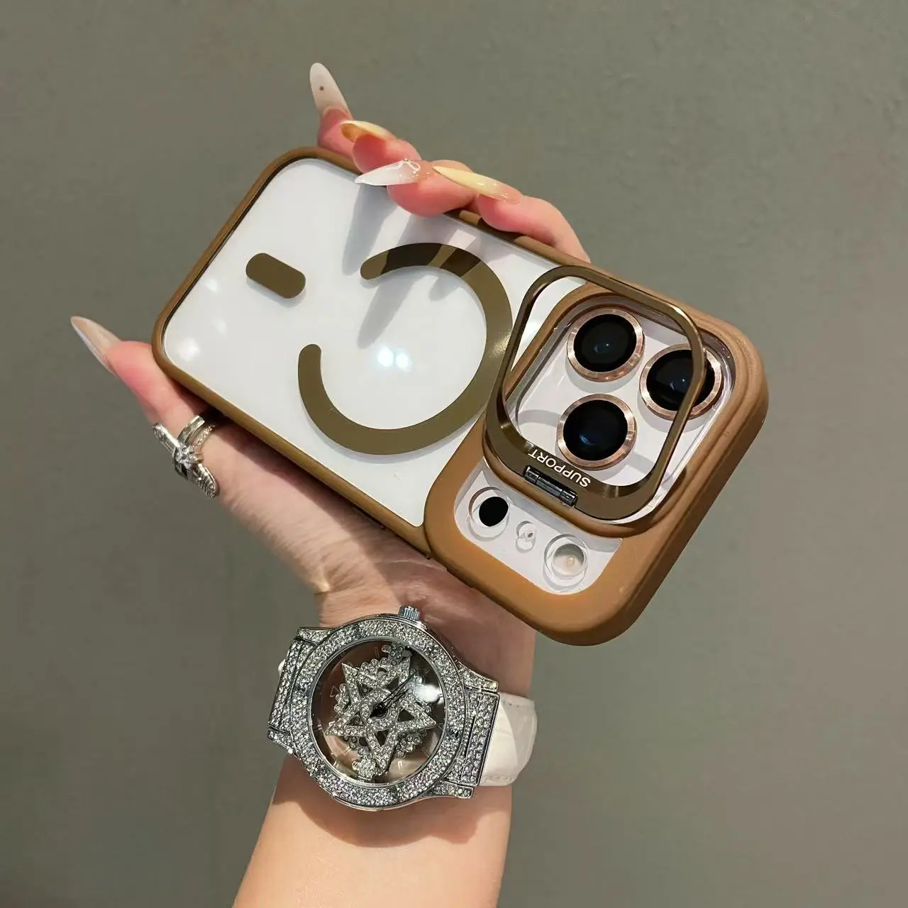 เคสแม่เหล็กใส Magsafe รุ่นหรูหรา สำหรับ iPhone17/Promax/17Air/Pro พร้อมที่ยึดเลนส์ ป้องกันการกระแทก ใส ทนทาน