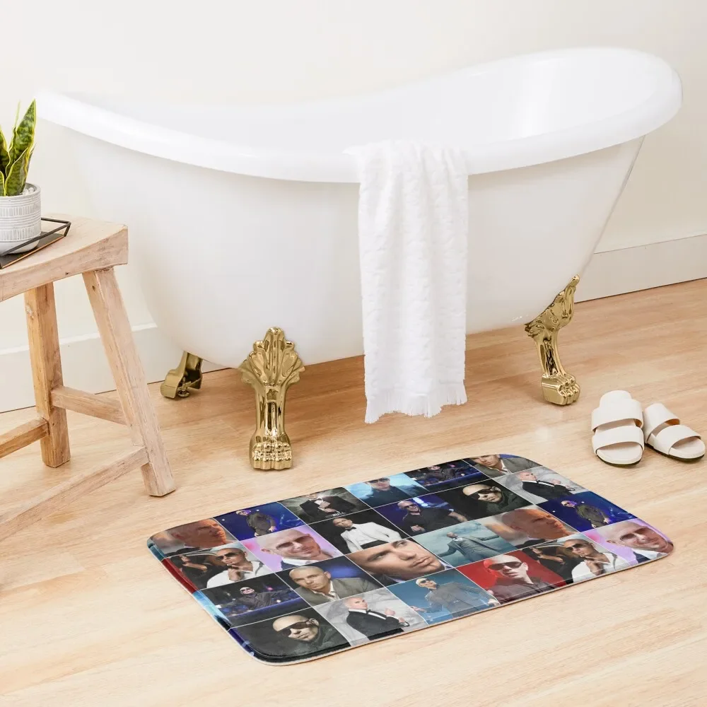 

Pitbull Singer Photo Collage Bath Mat Water Absorbent Carpet For Bathroom Mat