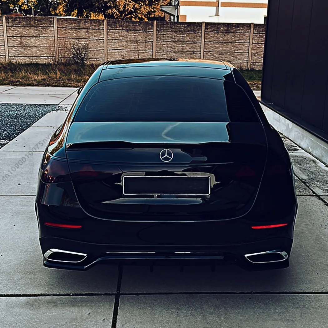 

3 шт. для Mercedes Benz W214 S214 E 200 300 400 450 AMG Line 2024 + глянцевый черный задний бампер, диффузор, губа, комплект кузова, спойлер, отделка