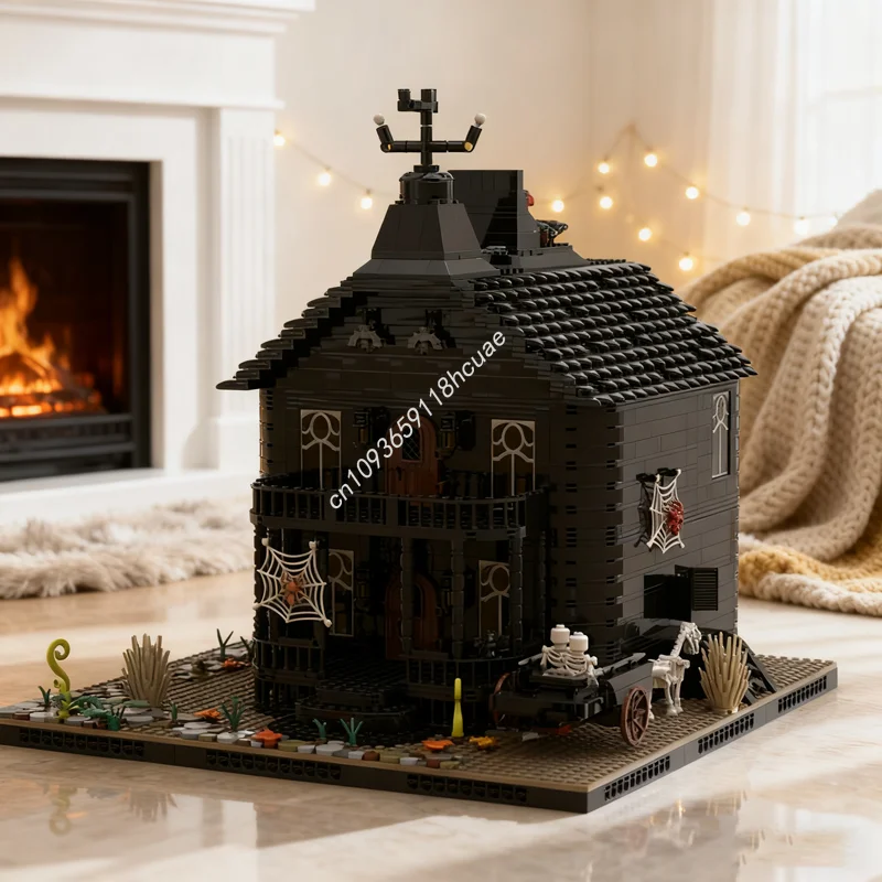 2805 stücke MOC Spooky Haus Saisonale Halloween Modell Bausteine Montieren Weihnachten Geschenke DIY Kreative Spielzeug Idee Geburtstag