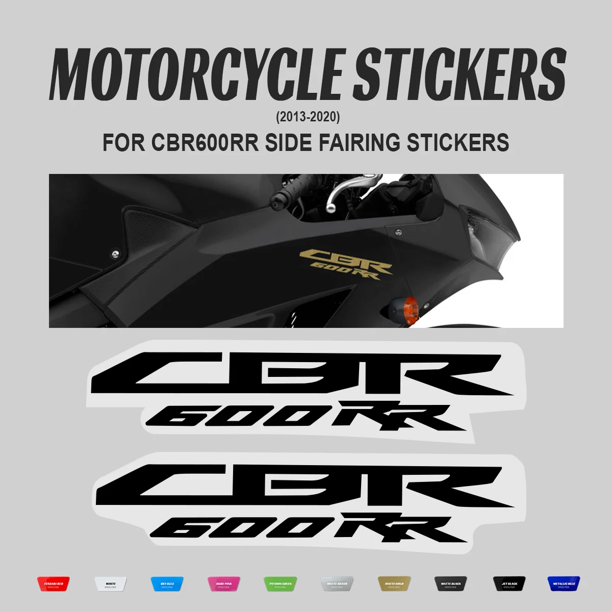 For CBR600RR CBR 600RR 2013-2020 Motorcycle Side Fairing Stickers Decals Waterproof PVC Body Panel Decorative Accessories 2PCS