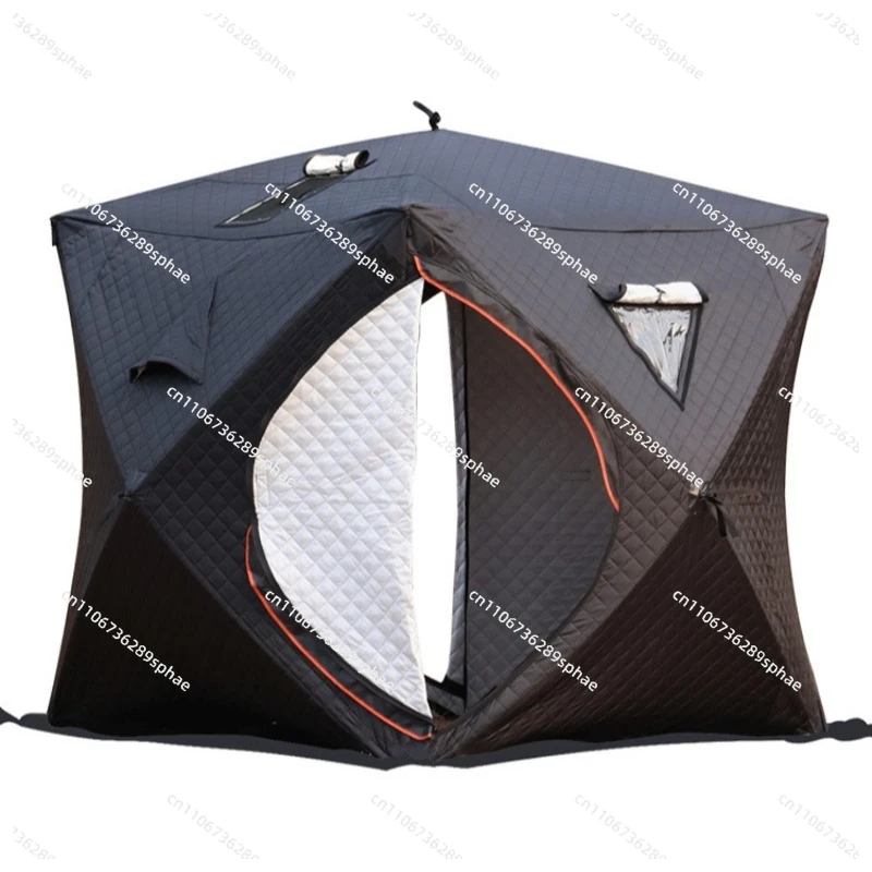 

Паровая палатка для сауны на зиму, утолщенный дом для зимней рыбалки с отверстием для дымохода, большое окно для зимней рыбалки