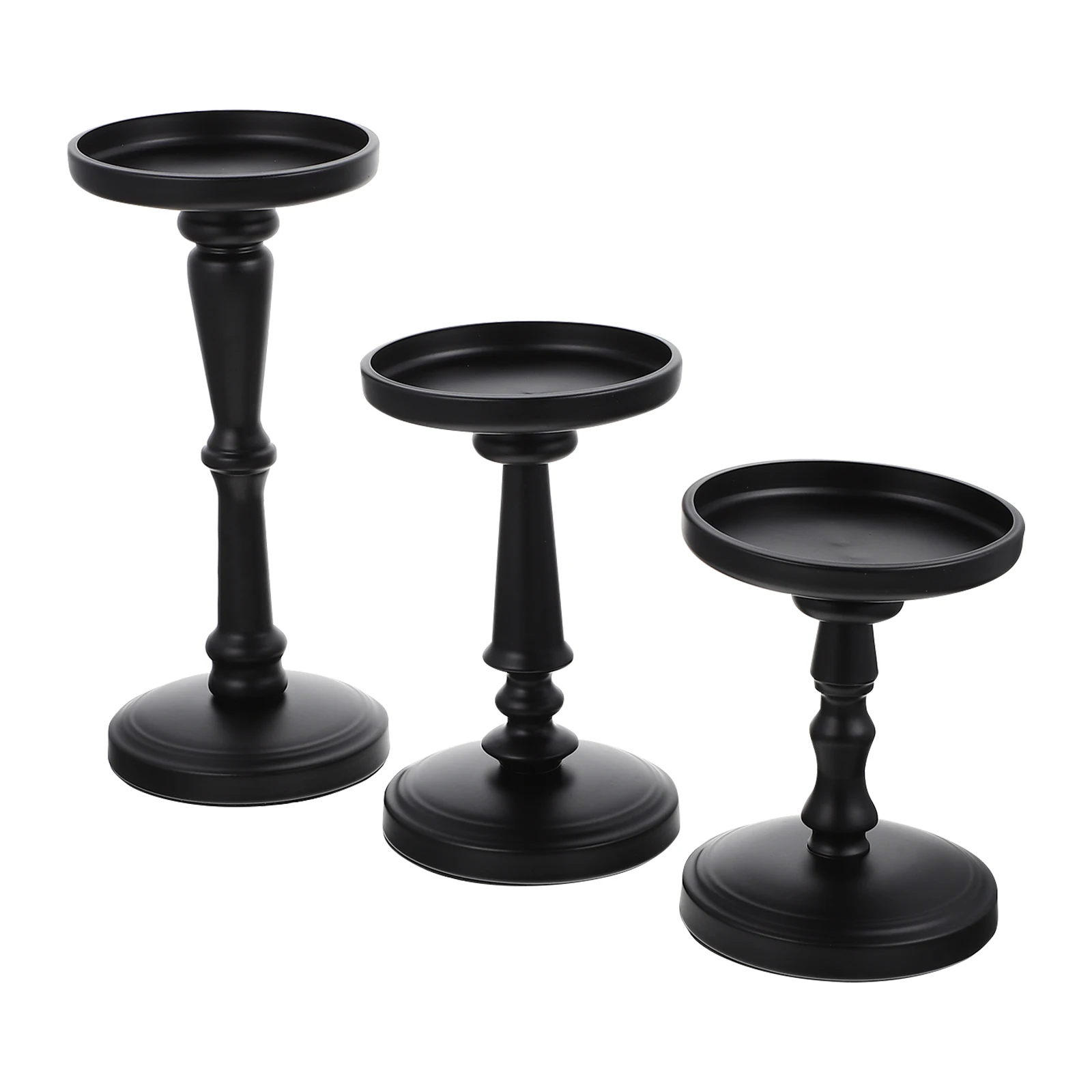 

3Pcs Iron Candlestick Chic Stand Stable Structure Decorative Holder Home Table Decor Tabletop Adornment