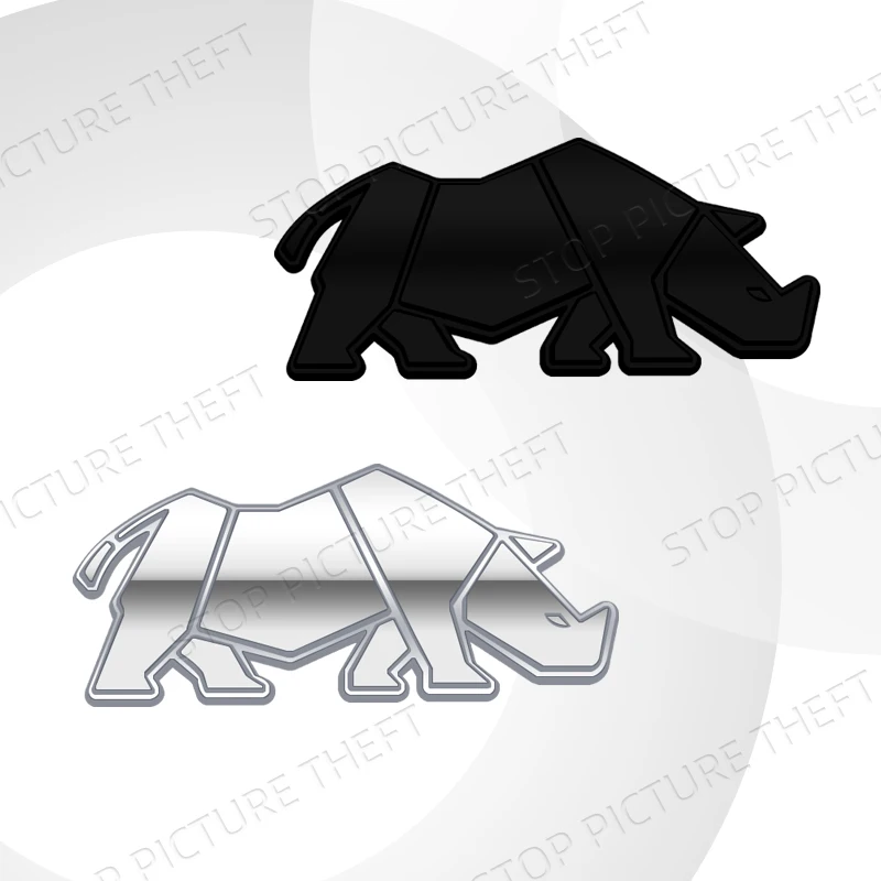 Metal Alloy Rhinoceros Rhino Logo Car Trunk Fender Sticker Side Emblem Badge For Suzuki Jimny Samurai Swift Wagon Grand Vitara