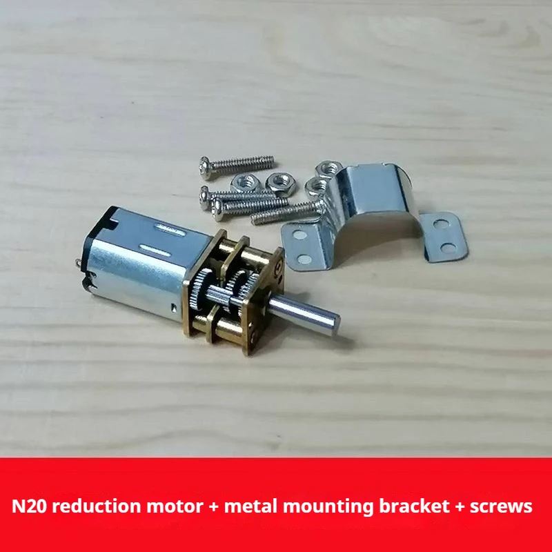 2 Sets GA12-N20 Gear Reduction Motor, Micro DC Gear Motor, Low Speed Motor for Smart Car, 3V 6V + Fixed Iron Bracket