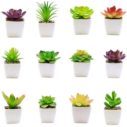 12 Styles Green Artificial Succulents Plants for Home Garden Decoration Wedding Wall Flower Arrangement Bonsai Fake