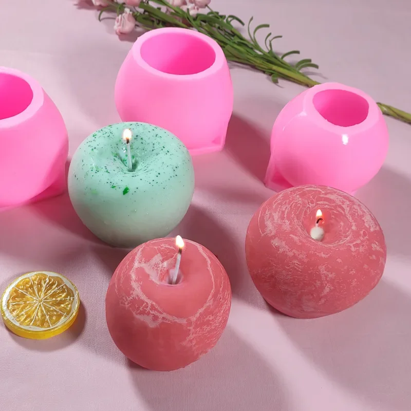 Christmas Apple Silicone Mold DIY Aromatherapy Candle  Plaster Mousse Cake    Making Soap Form