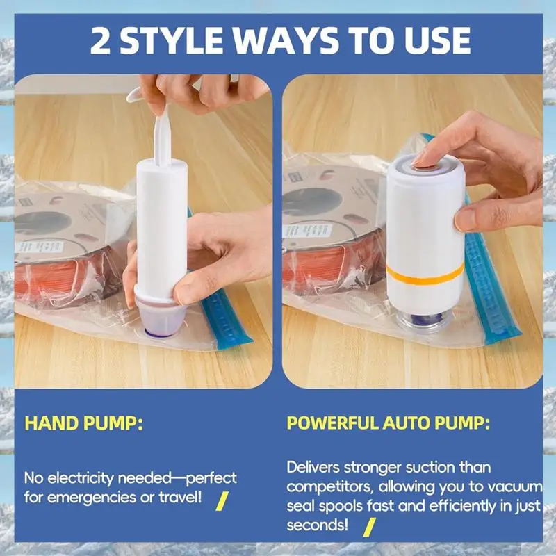 

2025 Hot Style Vacuum Sealed Storage Kit For 3D Printer Filament, 50PCS Bags With Dual Pumps Included