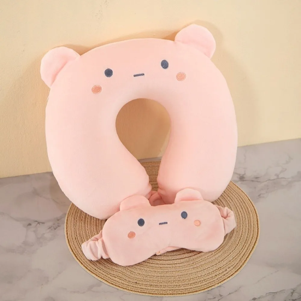 Cute Comfortable U-shaped Pillow Portable Support Travel Neck Cushion Slow Rebound Soft Neck Support Pillow Sleeping