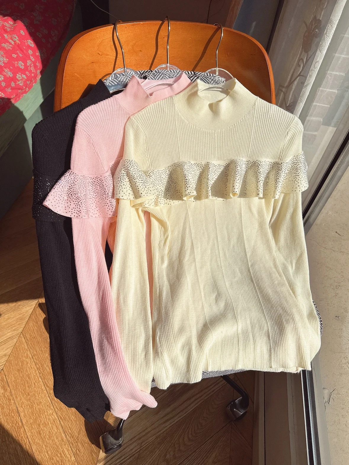 

2025 Autumn Winter Thiened Fce Women's Base irt Long Sve Knitted Top Slimming Inner Wear Casual Comfortable Wool Blend