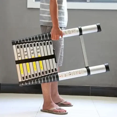 Aluminum Extension Telescopic Ladder Collapsable Folding Ladders with Certificate EN131 Max. Load 150kg/330lbs Lightweight 23.15