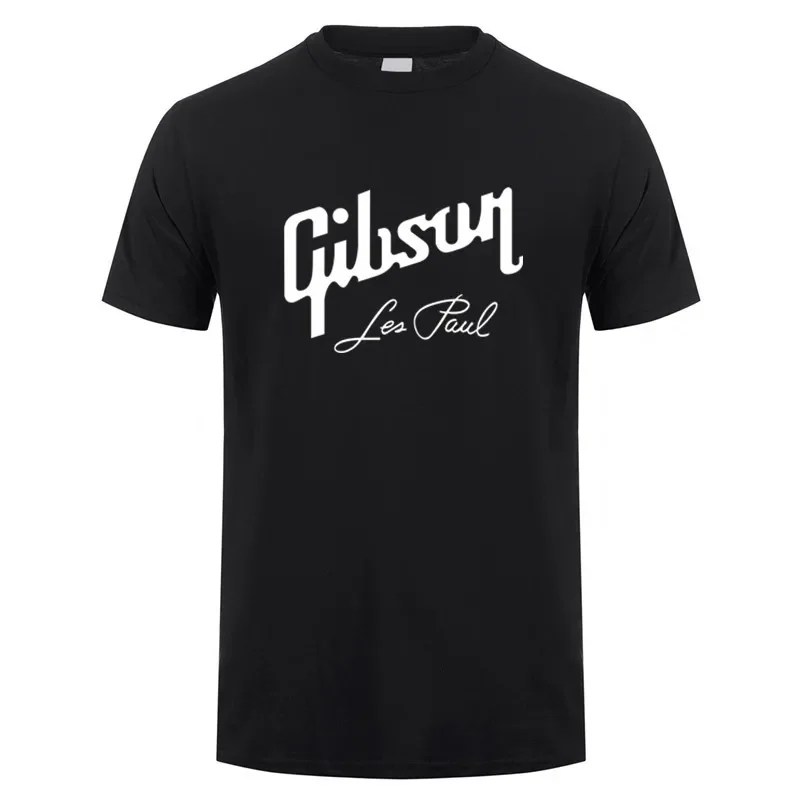 Guitar Gibson T Shirt Summer Men Short Sleeve Cotton Tshirts Gibson Les Paul Man Tops Tee LH-094