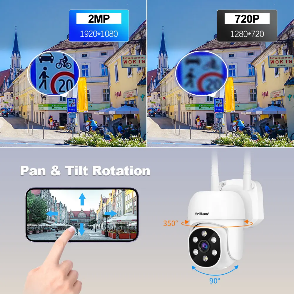 Srihome 4CH 2MP POE Security Camera System with 10.1-inch LCD Screen AI Detection Video Recorder Surveillance IP Camera Kit NVR