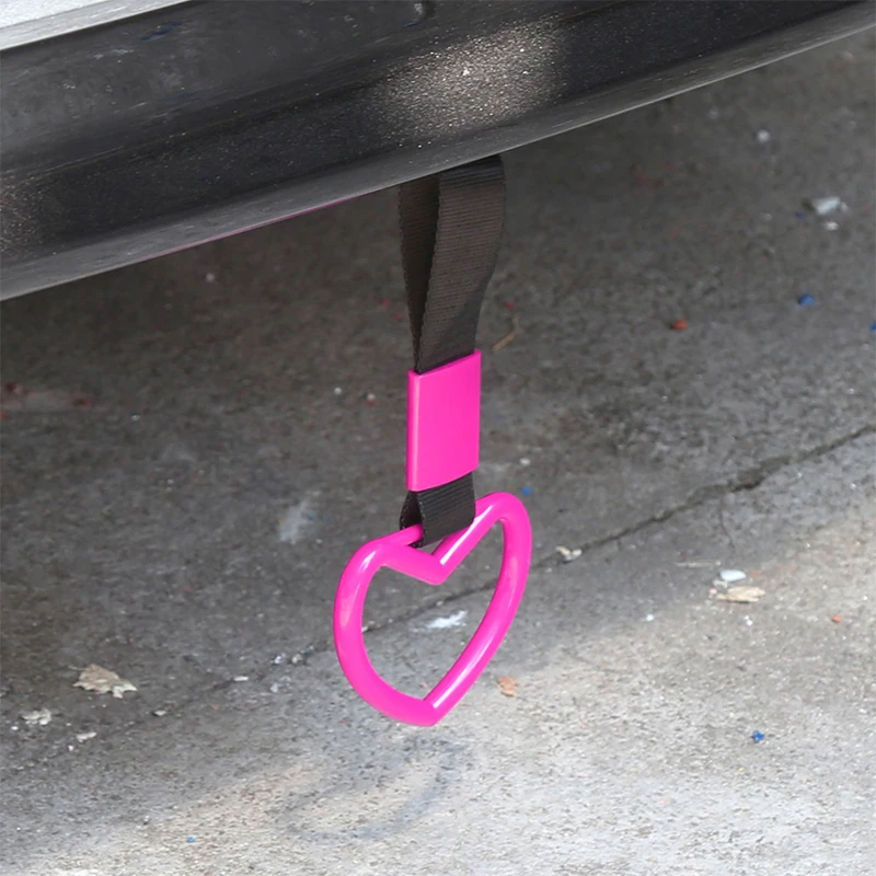 1pc Train Bus Handle Hand Strap Drift Charm Strap Drift Auto Accessories Car Styling Car Heart Straps Front Tow Hook