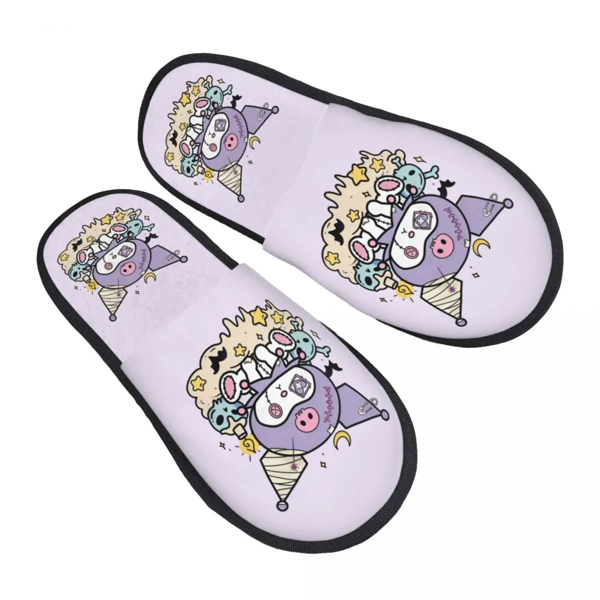 

Изготовленные на заказ домашние тапочки Kuromi из мягкой пены с эффектом памяти, женские удобные теплые нескользящие тапочки Little Devil