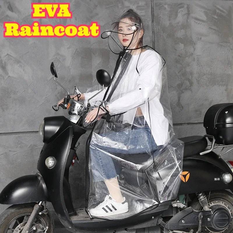 

Transparent EVA Rain Poncho Hooded Unisex Waterproof Long Length Cycling Hiking Travel Commute Bike Scooter Motorcycle Packable
