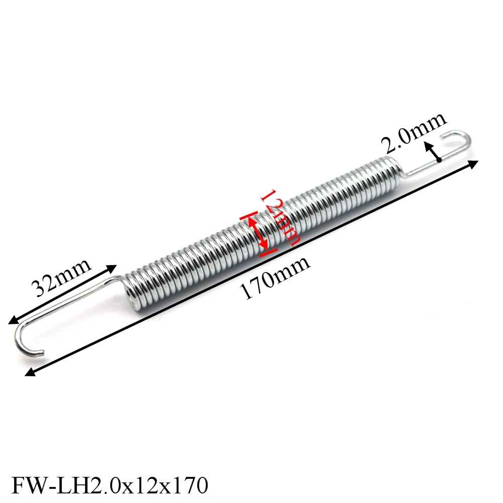 2PCS Wire 2mm Length 170mm Brake Tension Spring Vehicle Accessory Spring