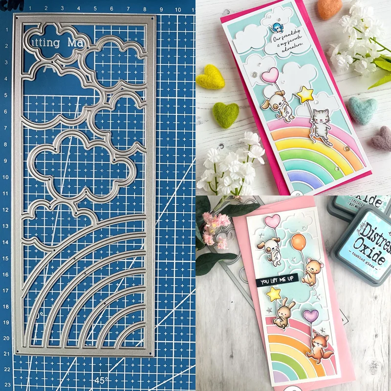 Lucky Goddess Metal Cutting Dies Partly Cloudy Slimline Diy Scrapbooking Photo Album Decorative Embossing Paper Card Crafts