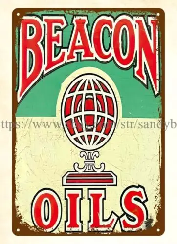 beacon oils metal tin sign metal art work walls sign