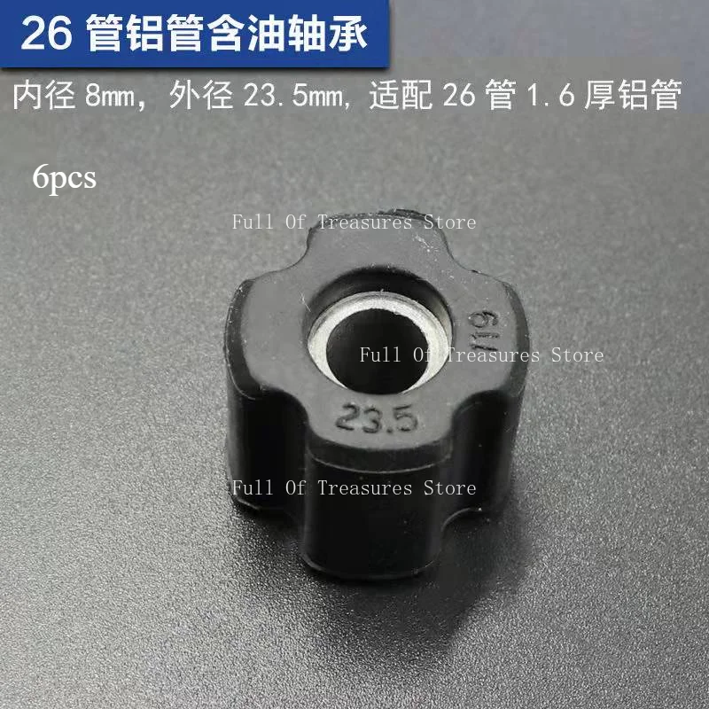 6PCS Brush Cutter Shaft Parts Bushing Oil Bearing 8MM For Grass Trimmer 26/28mm Tube Pipe Aluminum Tube Inside Replacement
