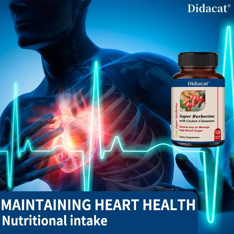 Berberine Capsules, with Ceylon Cinnamon, Energy, Heart & Metabolism Support, Balance Blood Sugar Levels