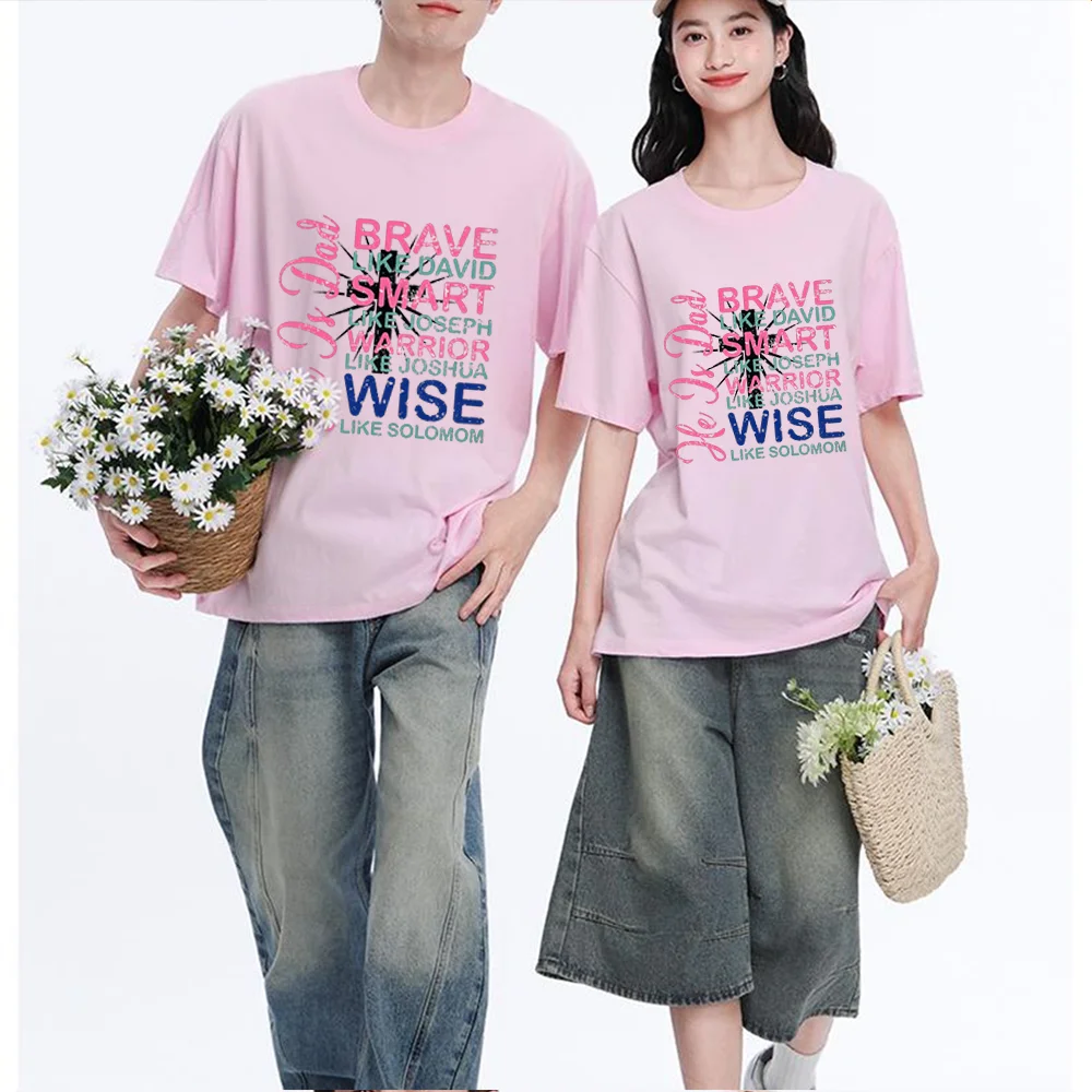 Brave Smart Warrior Wise Quote Letter Print Printed T Shirt Breathable Fabric Unisex Fit Personalized Custom T Shirt Casual Shor