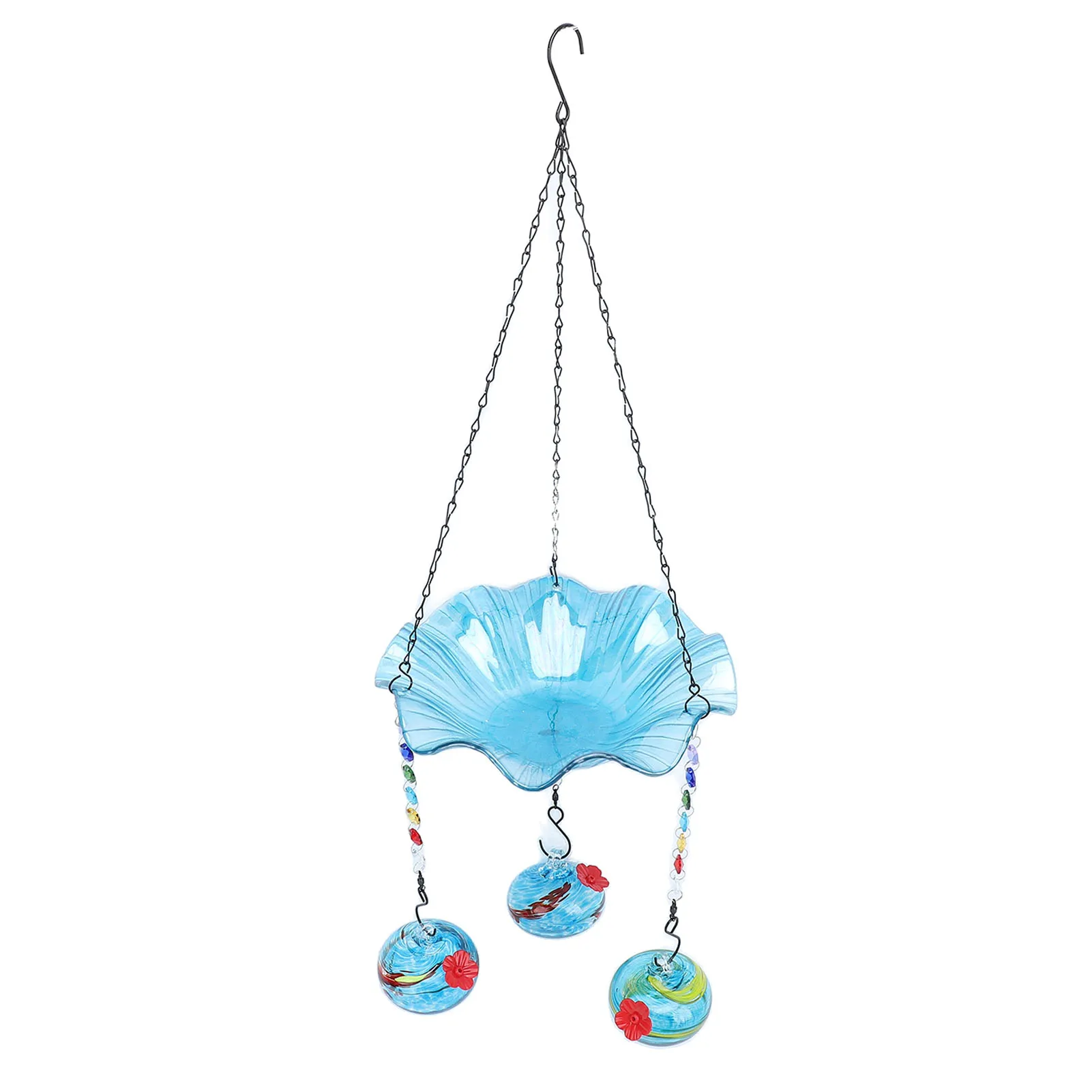 

Hanging Bird Bath Feeder Efficient Easy To Clean Hanging Solar Bird Bath Fountain Multipurpose Fade Resistant for Backyard
