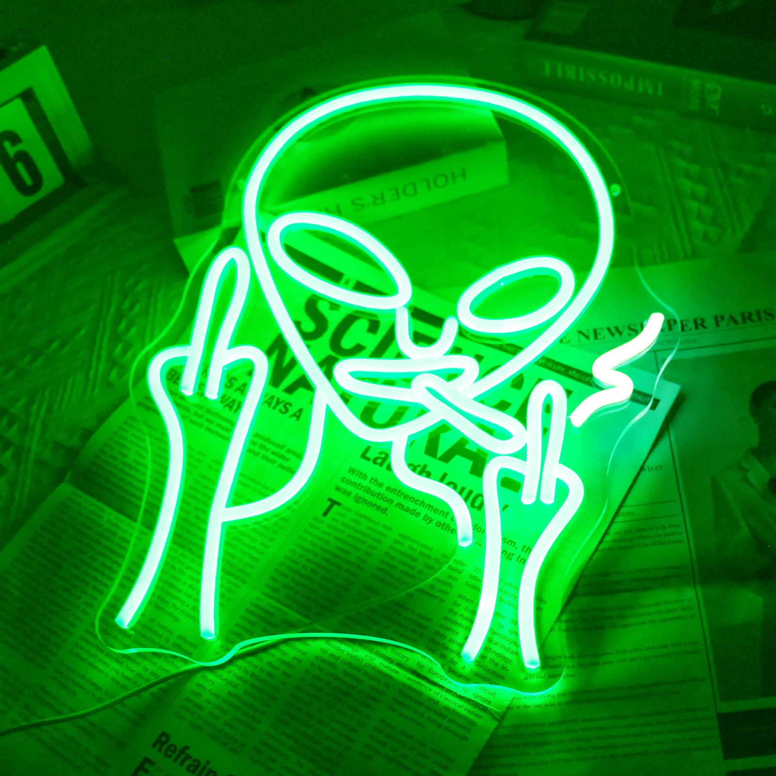 Imagem -03 - Uponray-alien Led Neon Light Signs Decoração da Parede para o Homem Caverna Sala de Jogos Decoração Alimentada por Usb