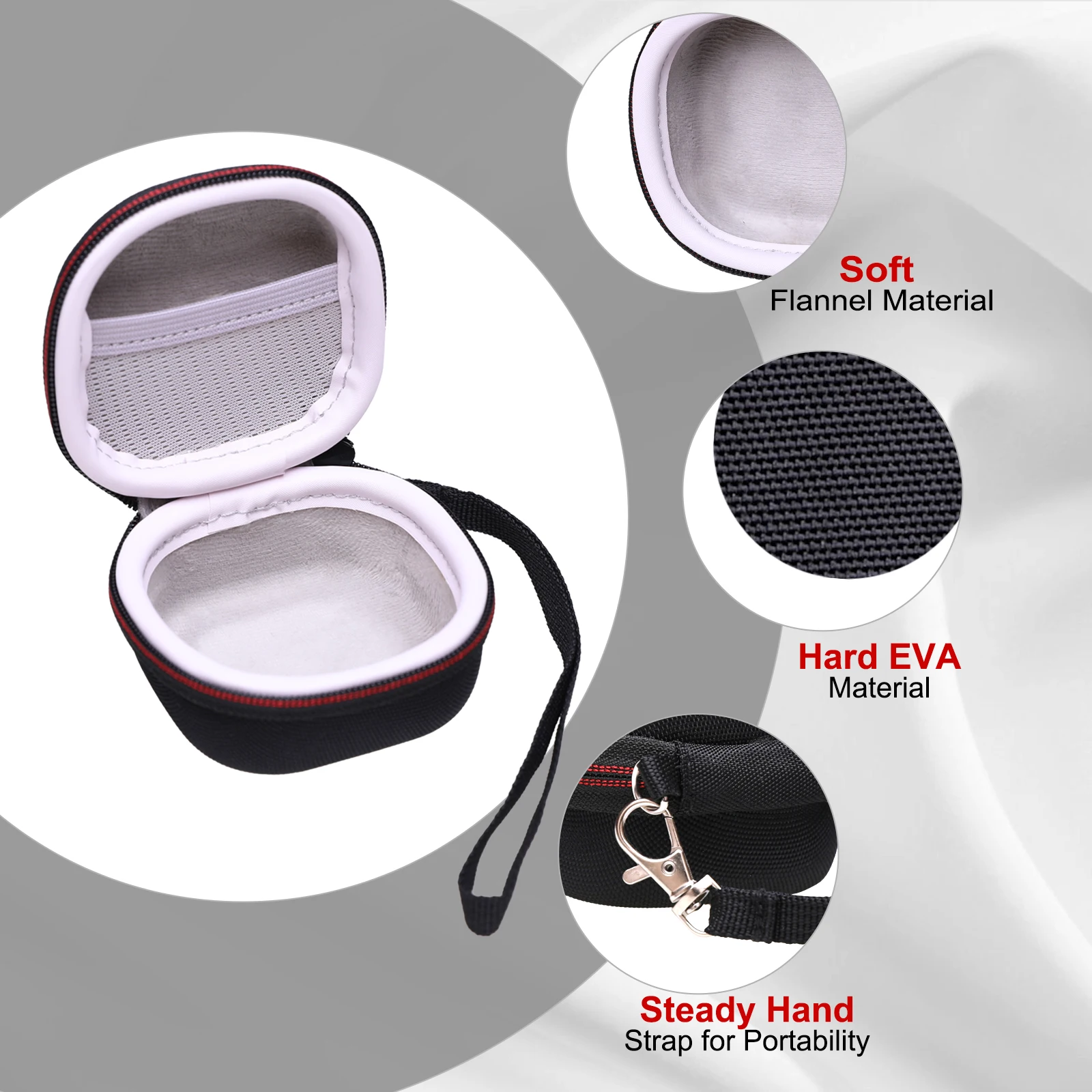 Estuche rígido de EVA para Beats Fit Pro/Beats Fit Pro x, correa de mano desmontable y bolsa protectora con bolsillo de malla incorporado (solo estuche!)