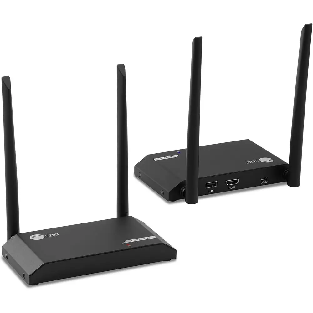 

SIIG 1080p WirelHDMI KVM Extender with 4K@60Hz Loopout - Up to 500 eet, IR Control, Keyboard and Mouse, Touch Panel Support, USB