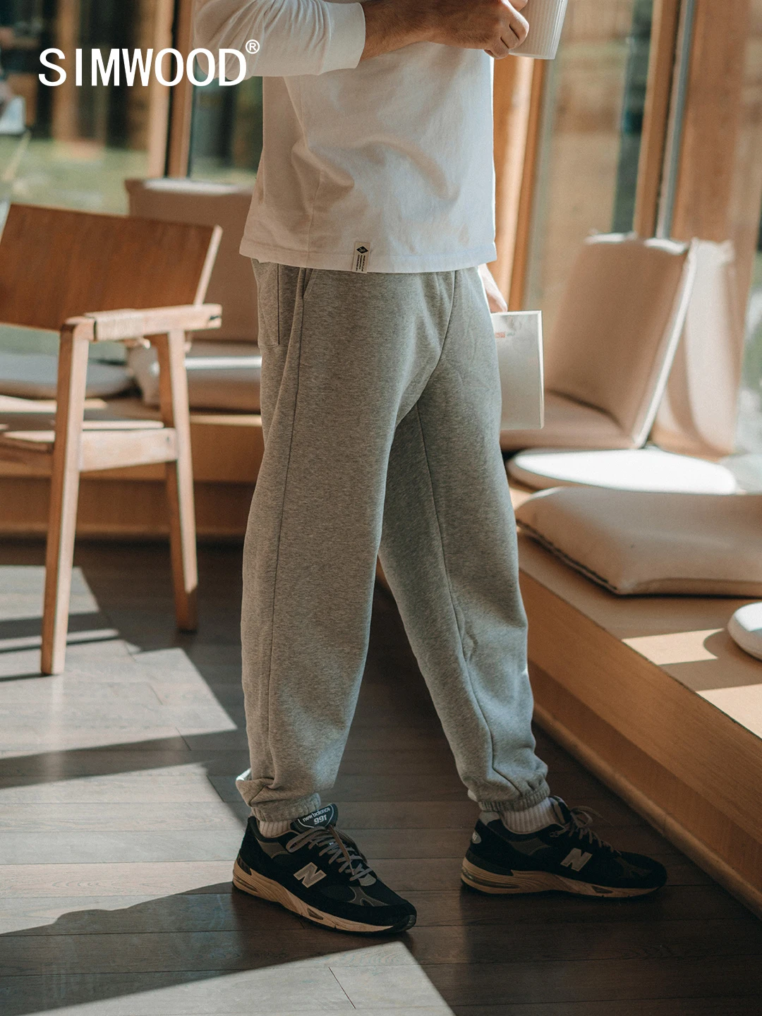 SIMWOOD 2025 Spring New Oversize Jogger Pants Men Drawstring Trousers Casual Comfortable Tracksuits Plus Size Gym Sweatpants