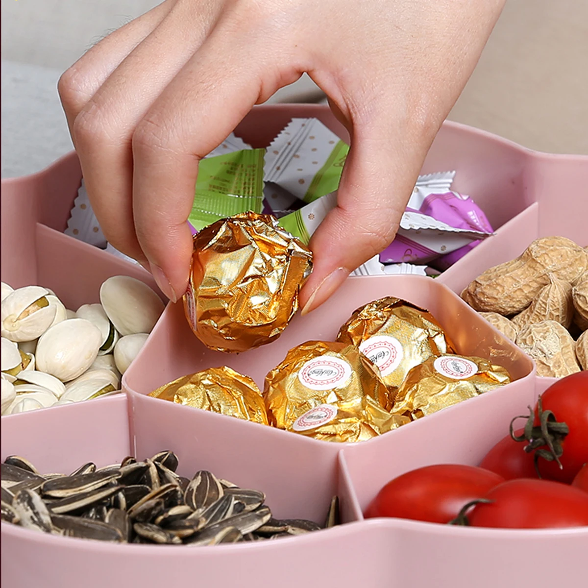 

Convenient Candy Box Dried Fruit Tray Storage Boxes Dry Reusable Divided Serving with Lid