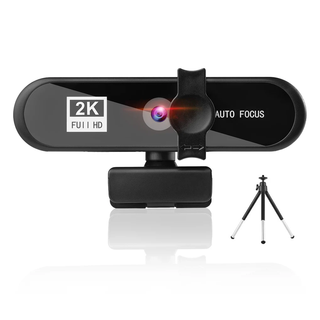 

Computer Webcam Auto-focusing USB Online Conference Adjustable PC Camera Web Cam Camcorder Household Video Call White 2K