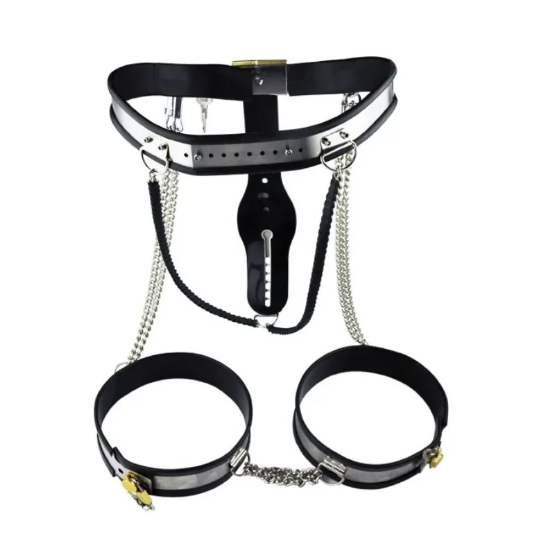 Chastity Pants Chastity Belt Device DIY Matching Pants Thigh Cuffs BDSM Stainless Steel Alternative Bondage Device Sex Adult Toy