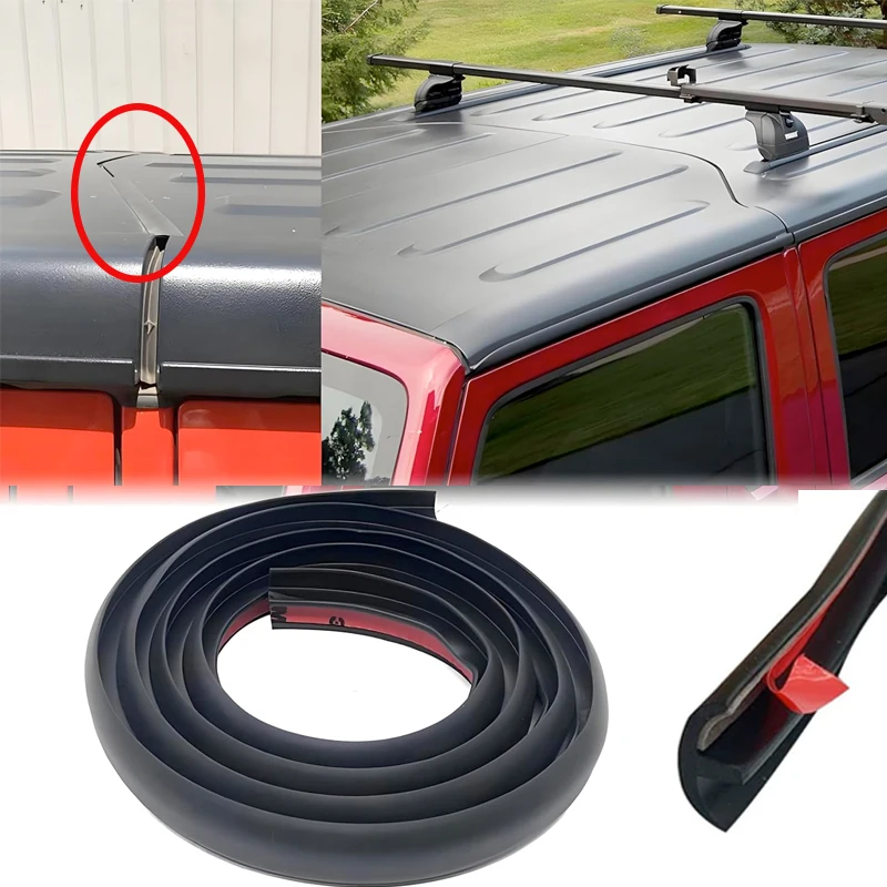 Hard Top Roof Seal Kit for 2007-2021 Jeep Wrangler JK JL Waterproof Dustproof Reduce Noise Sun-Resistant Durable Silicone