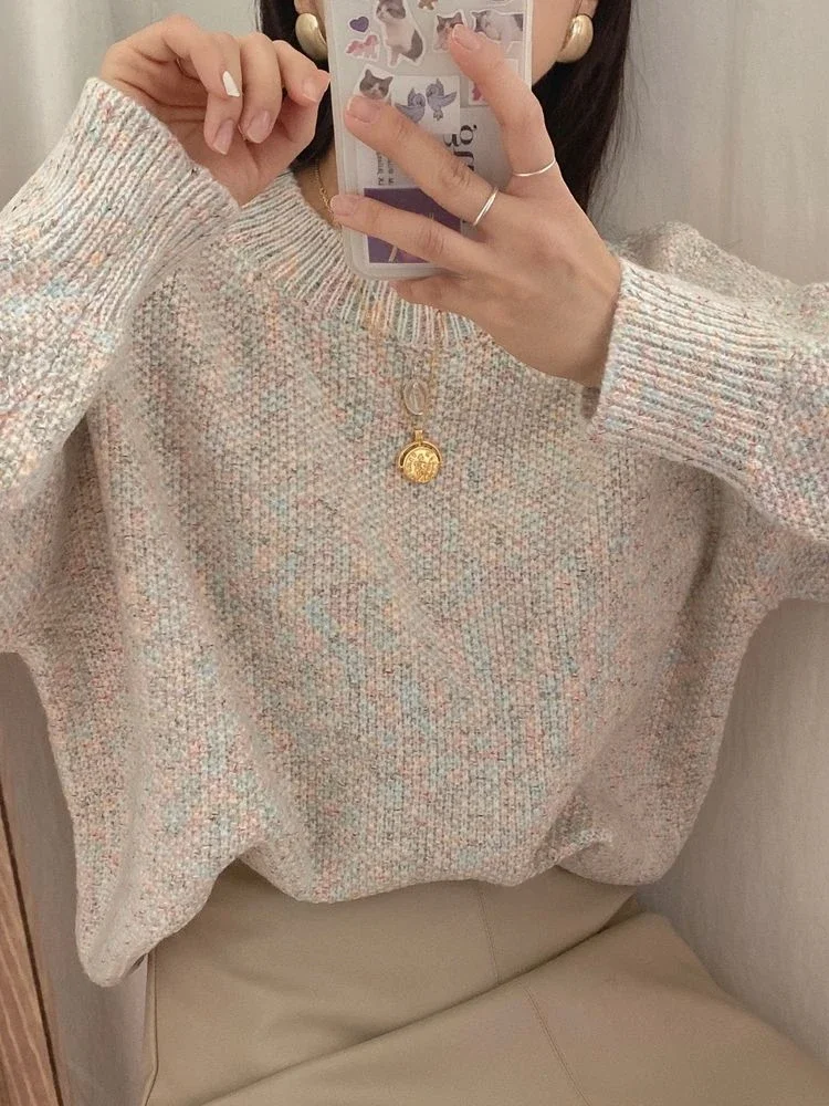 Sweater Women Winter Pullover Girls Sweater Oversize Knitting Tops Vintage Long Sleeve Fall Female Knitted Outerwear Warm Pull