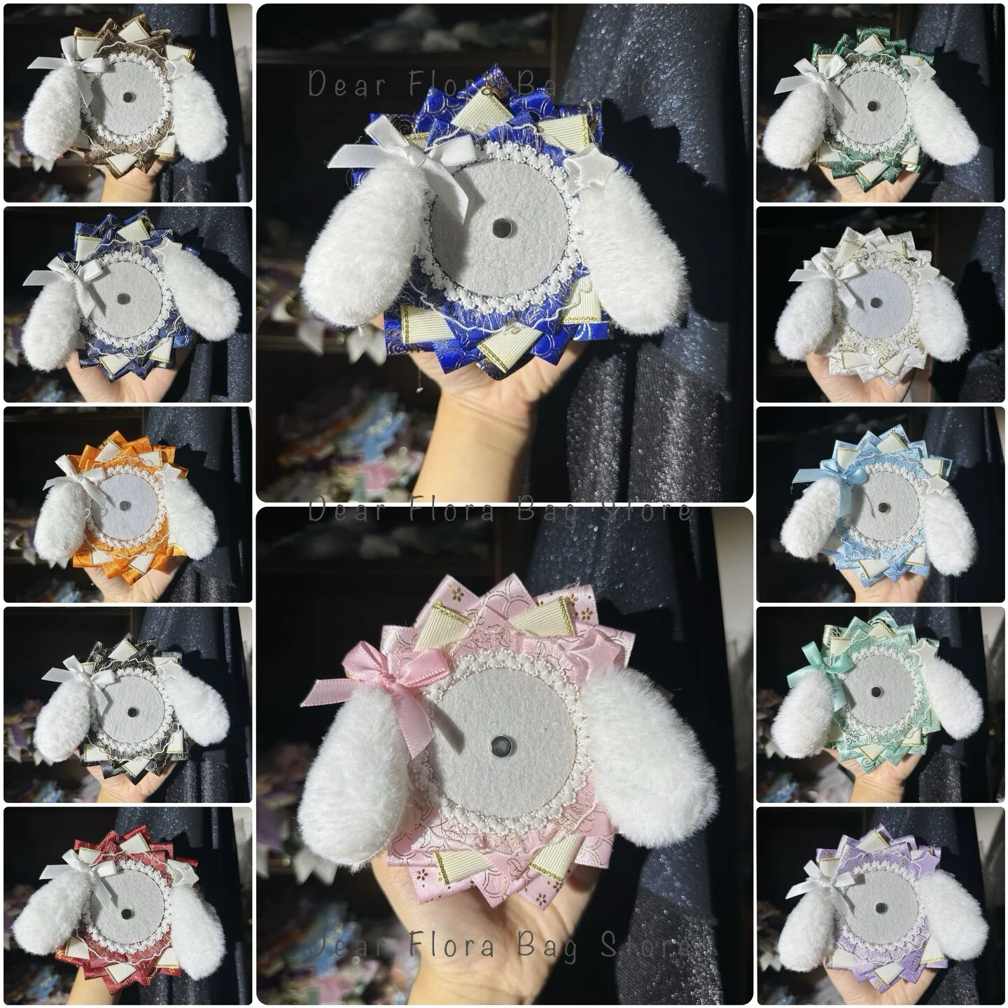 Cute Dog Ear Badge Display Stand Original Handmade Bow Anime Merch Badges Holder Pin Protect Display Itabag Decoration Accessory
