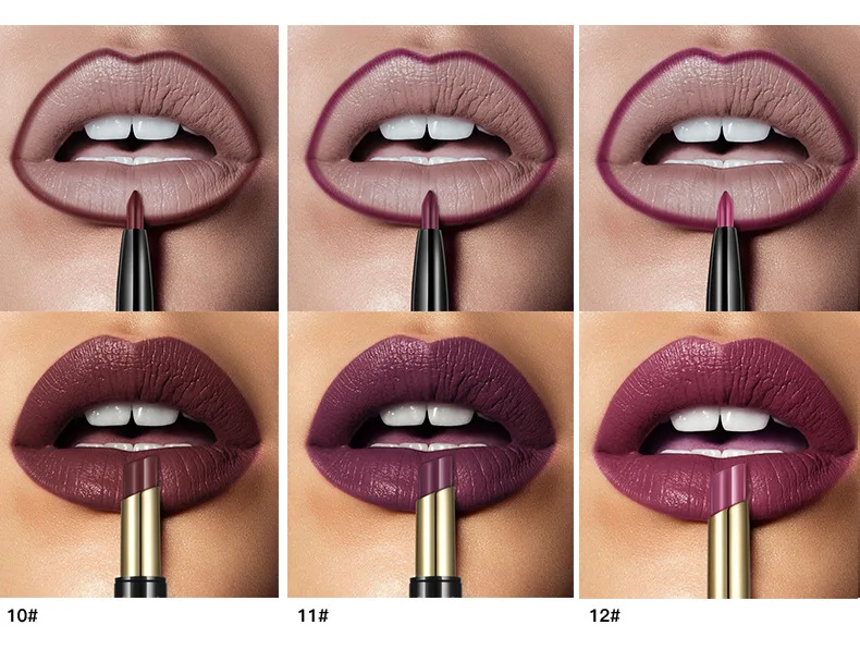 2 In 1 Lip Liner Nude Purple Matte Lipstick Kit Cosmetic Waterproof Double Ended Long Lasting Red Matte Lipliner Pencil Lipstick