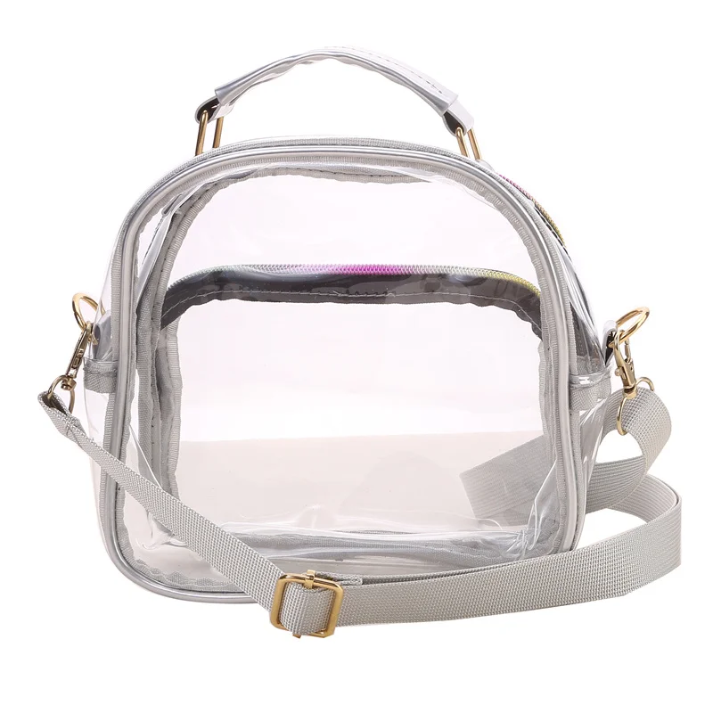 Clear Shoulder Bag Women Stadium Approved Concert Transparent Purse Simple Crossbody Bag With Front Pocket Casual Handbag