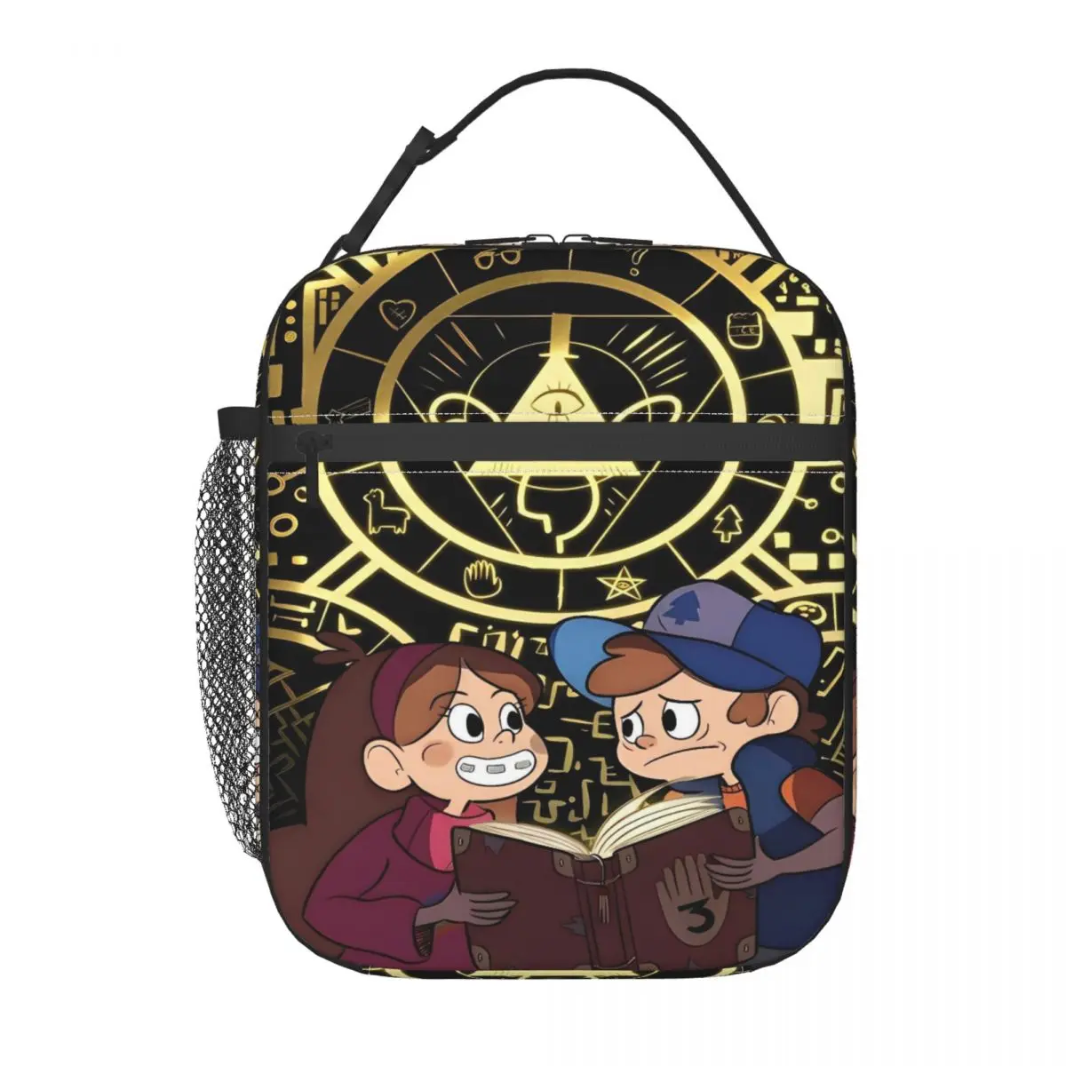 Gravity Falls Lunch Bag For Unisex Custom Lunch Box Cute School Cooler Bag Portable Insulated Oxford Thermal Tote Handbags