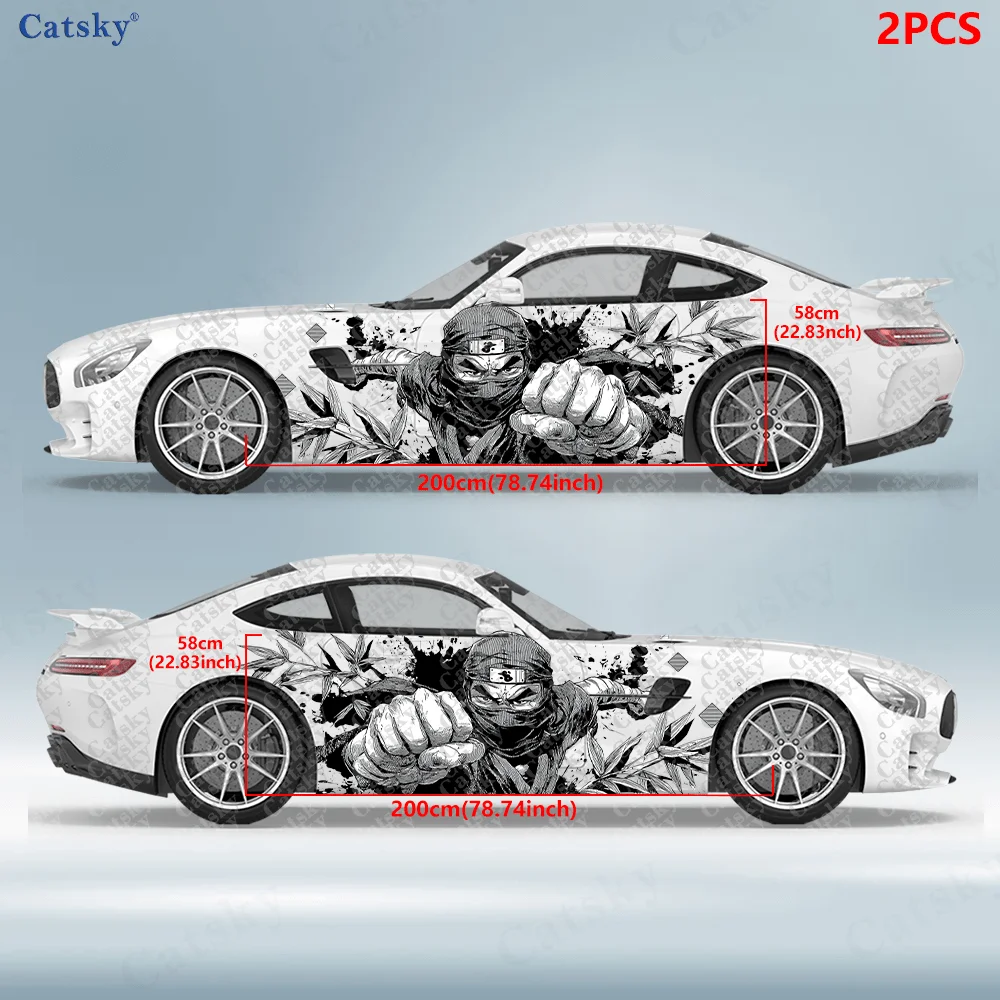 2pcs Ninja splatter decal for car and truck in bamboo forest, durable, fade resistant, easy to install and remove - Enhance your