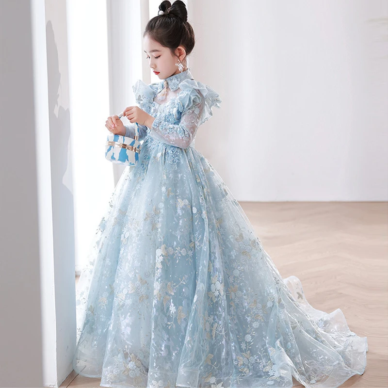 light blue dresses for 12 year olds Blue Dress Cute Formal Dresses For 12 Year Olds Kids Light Blue Embroidered  Dresses For Girls Wedding Elegant Party Birthday Dress Cute Child Luxury  Pageant Long Evening Gowns AliExpress 1501