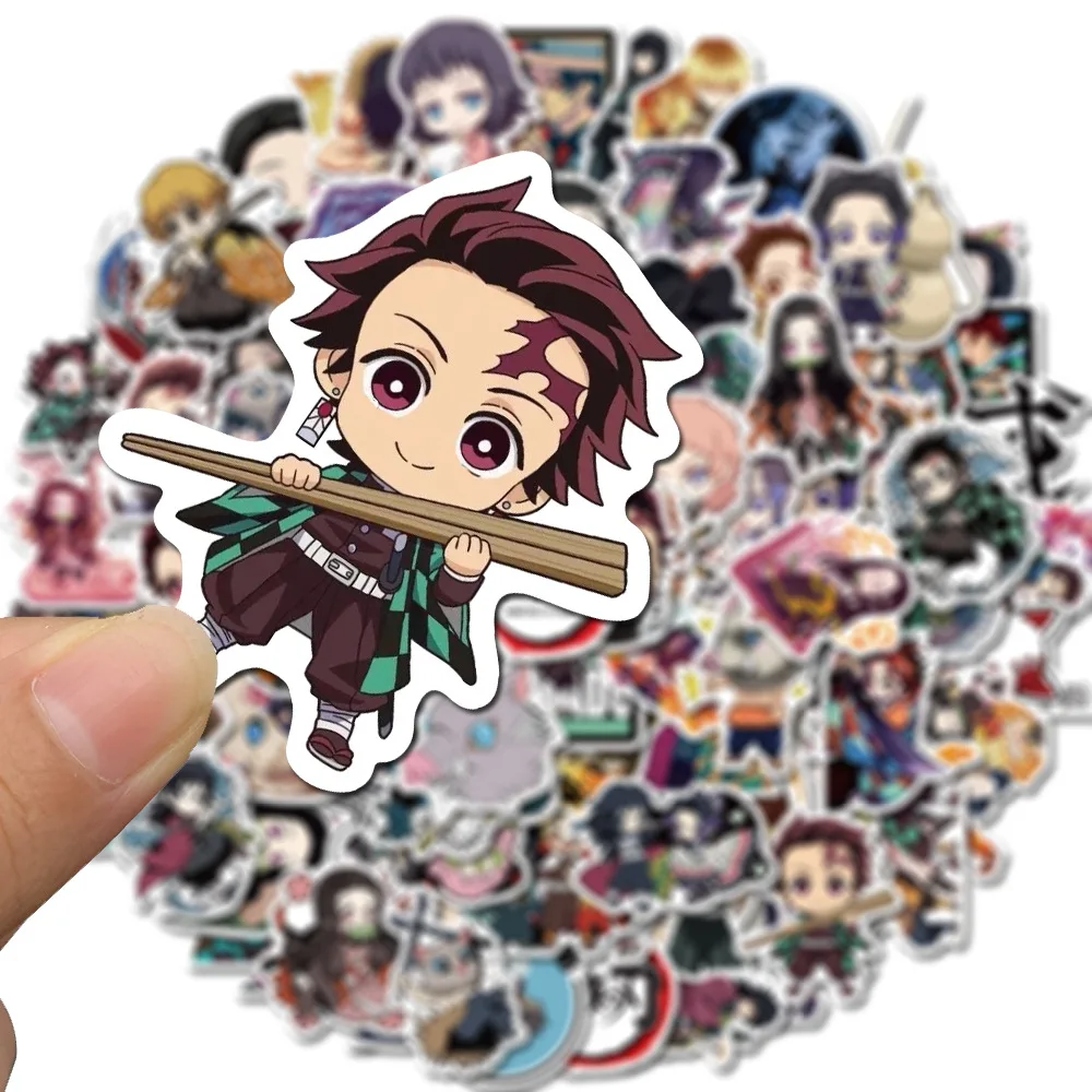 100Pcs Demon Slayer Anime Stickers Waterproof Phone Case stickers Cute Sticker Pack Laptop Guitar Suitcase Sticker