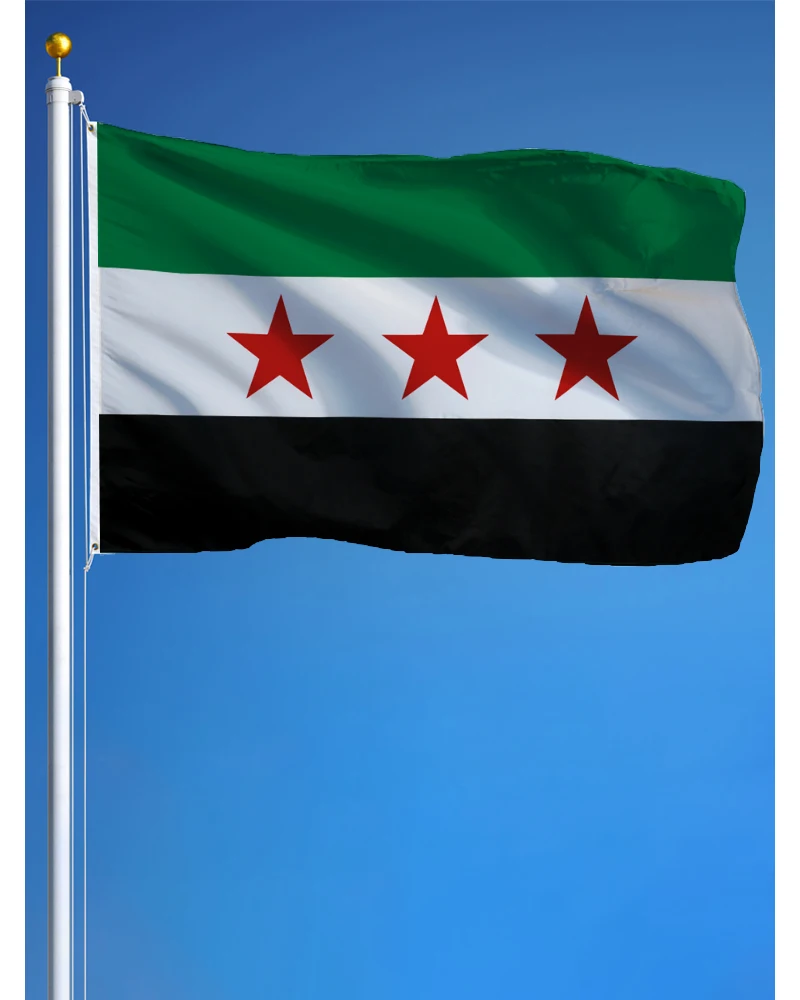 3x5 Feet Syria Flag Vivid Color and Fade Proof Flags Polyester with Brass Grommets 3 X 5 Ft