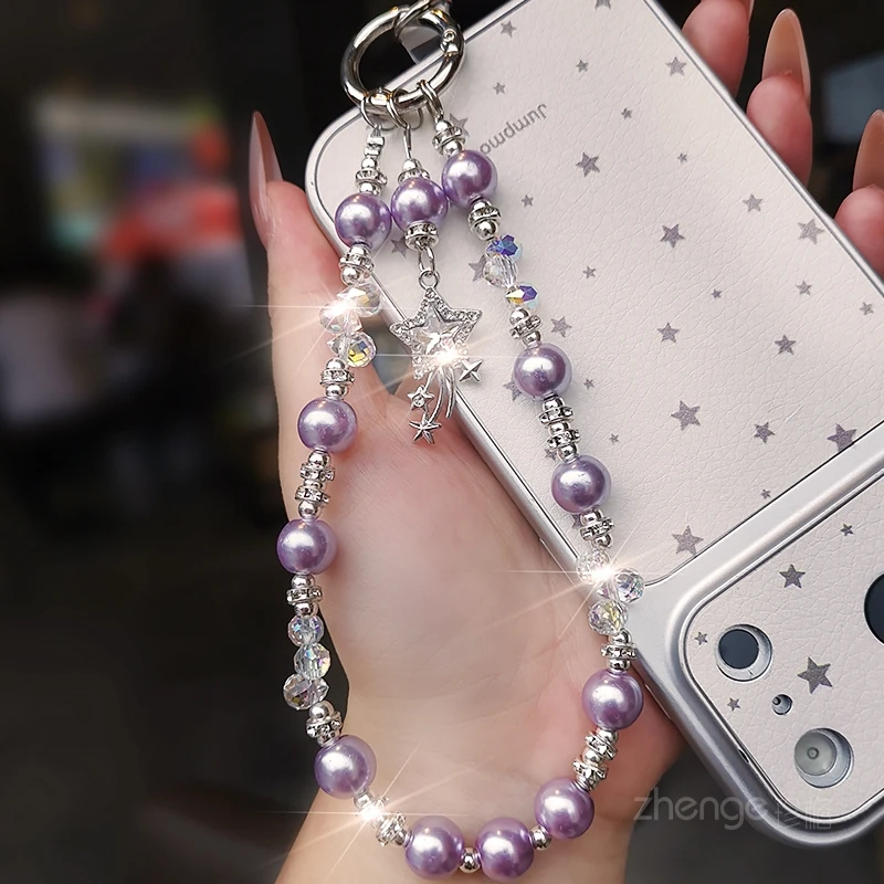 

Mobile Phone Chain for Women, Wrist Style Beautiful Bead Decoration, Niche Exquisite High-end Feeling, Outdoor Anti Loss