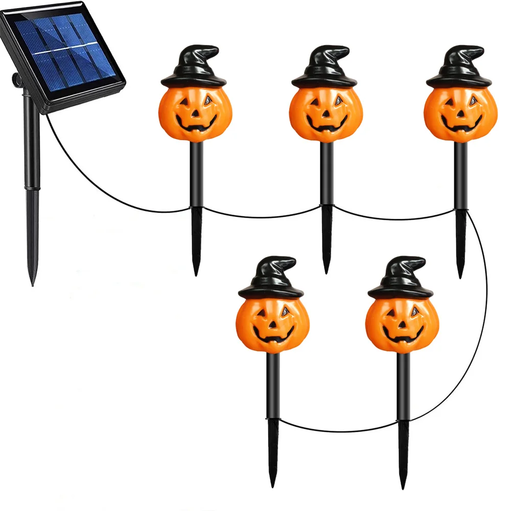 Imagem -06 - Halloween Hat Pumpkin Stakes Lights para Outdoor Driveway Walkway Garden Lawn Decor Lanternas Cordas para Holiday Party 641