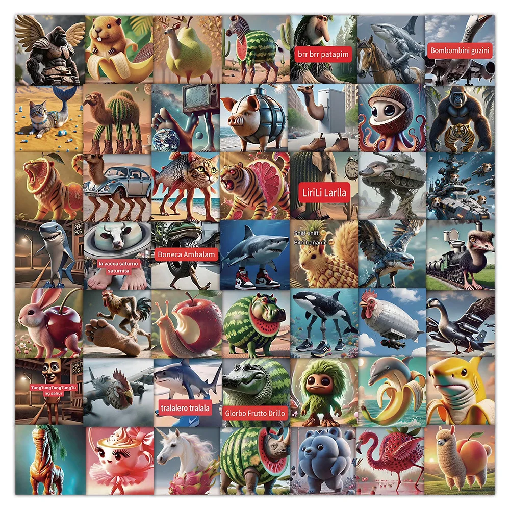 

10/60/120PCS Mountain and Sea Jing ai Biological Meaning Unknown Funny Personality Decoration Waterproof Sticker Kids Toy