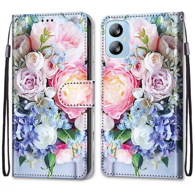 Flower Pattern Flip Case For Blackview A52 A55 Pro Oscal C60 Coque A55pro Wallet Leather Phone Cases Stand Book Cover Bags