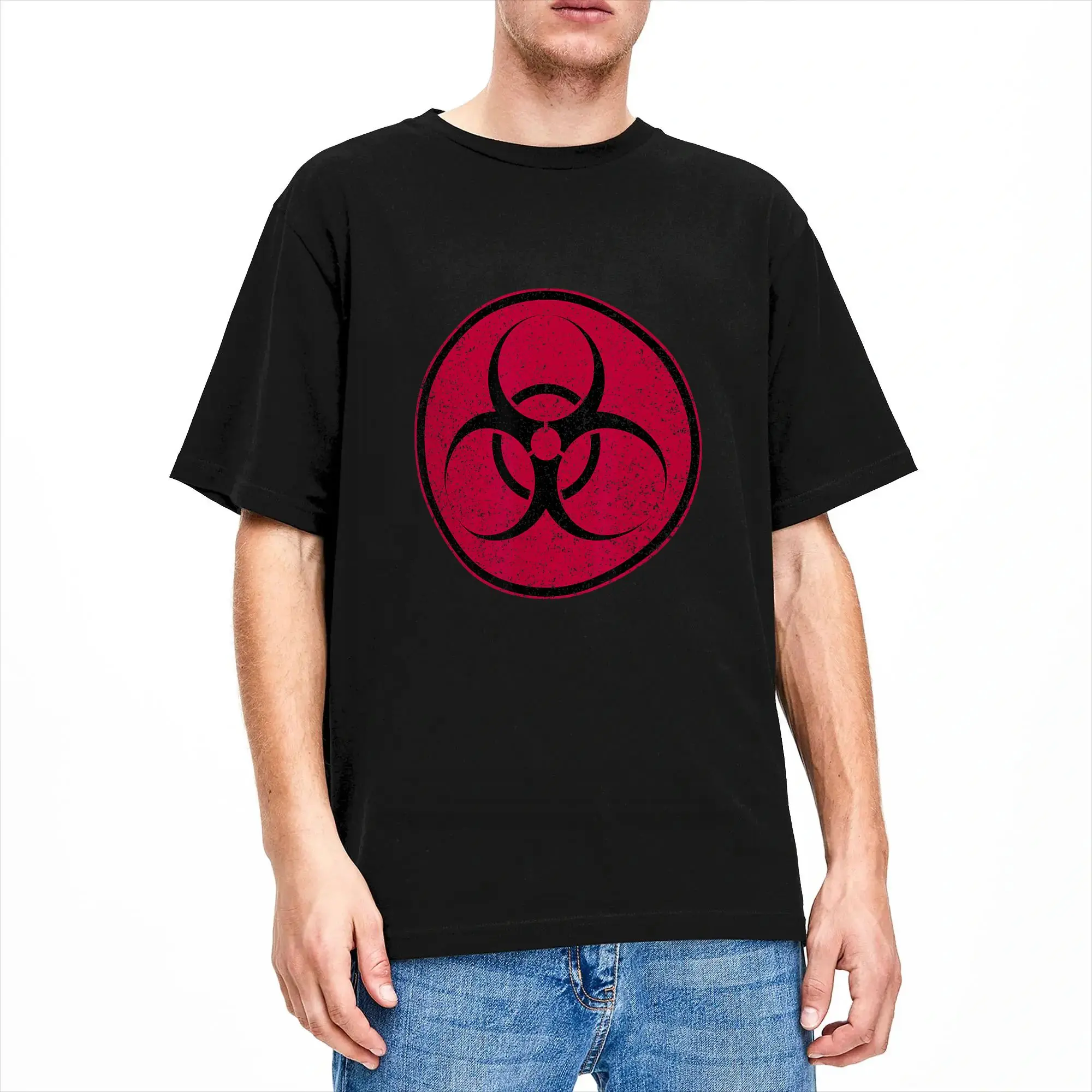 BIOHAZARD SYMBOL WARNING SIGN BIOLOGICAL HAZARD TOXIC VIRUS T Shirt Beach  Harajuku T-Shirts Pure Cotton Top Tees Y2K Fun Tshirt