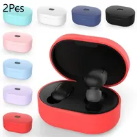 2pcs Silicone Case For Xiaomi Redmi Airdots 1/2 Cover Protective Earphone Case Headphones Cases Protective Charging Box Bag